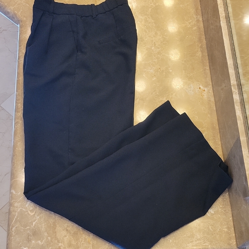 Abercrombie & Fitch Dark Black Wide-Leg Trousers, Sz 4
